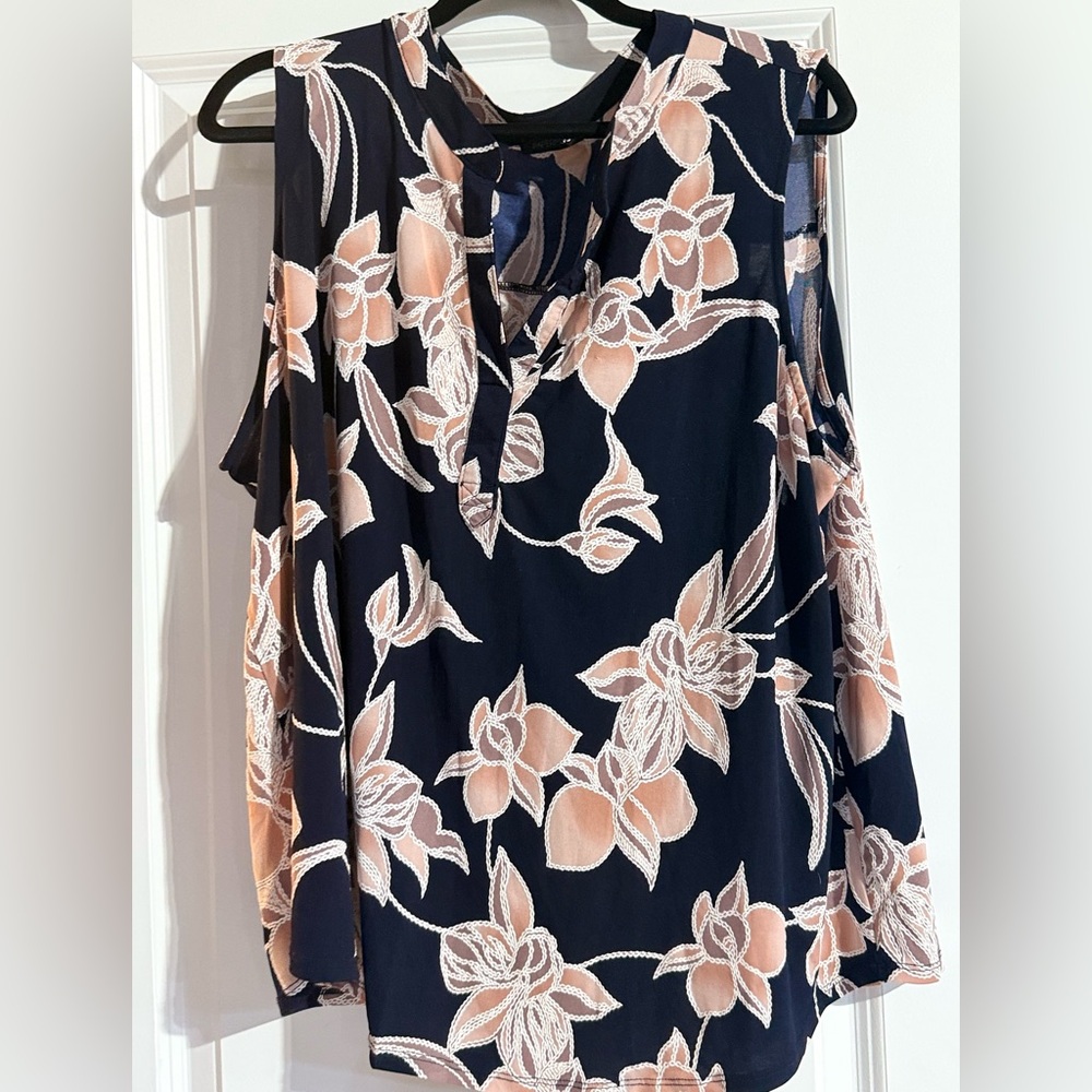 Papermoon Pink Sleeveless Blouse with Mandarin Collar